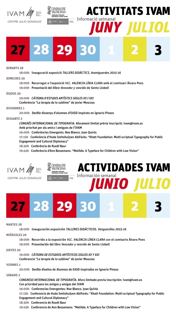 IVAM 27 junio a 3 julio 2016