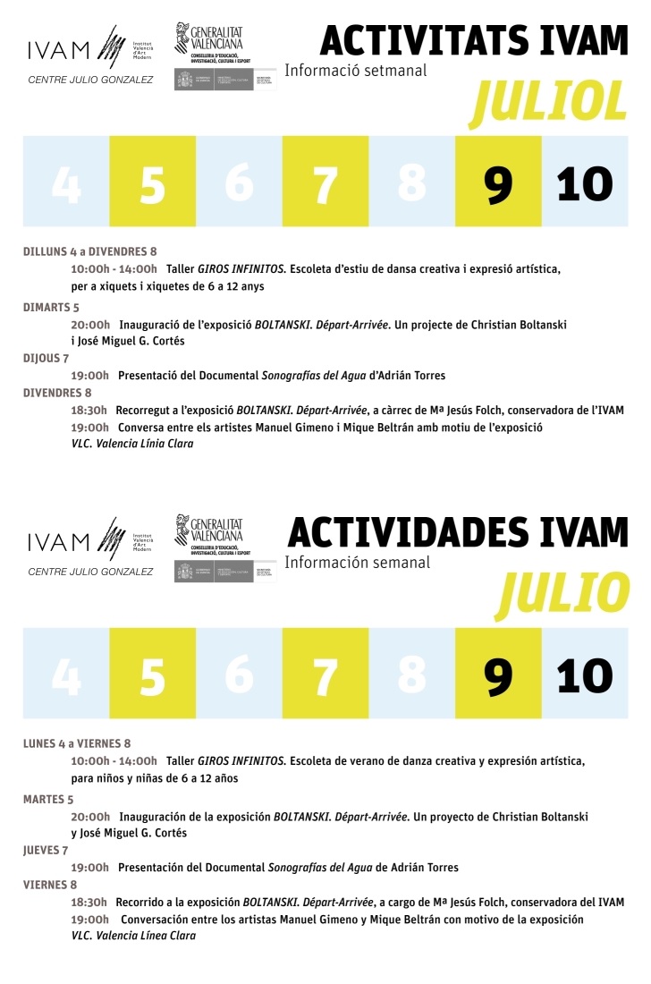 IVAM del 4 al 10 de julio 2016