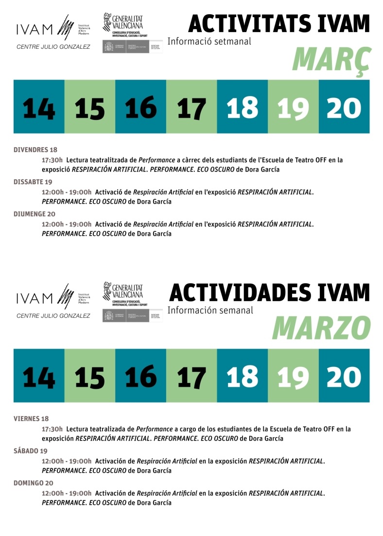 IVAM semana del 14 al 20 marzo