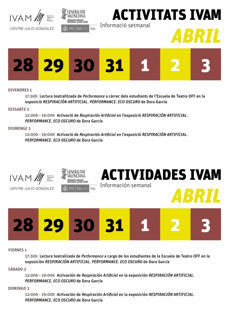 IVAM semana del 28 marzo al 3 abril