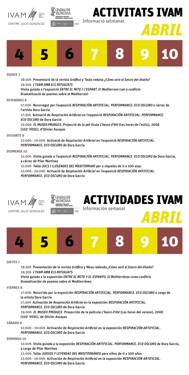 IVAM semana del 4 al 10 abril