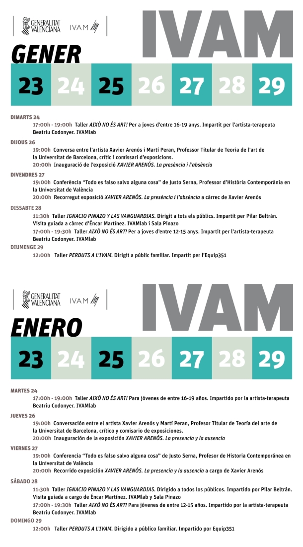 IVAM semana del 23 al 29 enero 2017