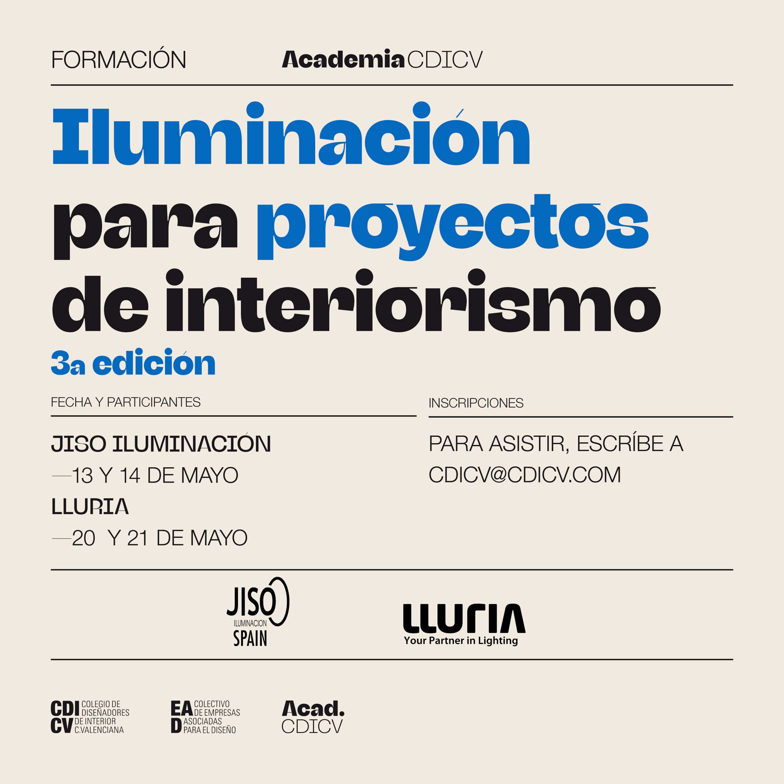 ACADEMIA CDICV ‘ILUMINACIÓN PARA PROYECTOS DE INTERIORISMO’ 3ª edición