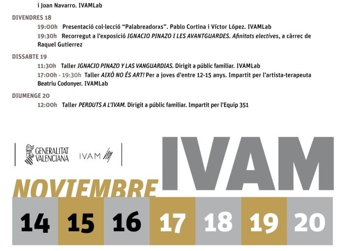 PROGRAMACIÓN DEL IVAM (SEMANA DEL 14 AL 20 DE NOVIEMBRE)
