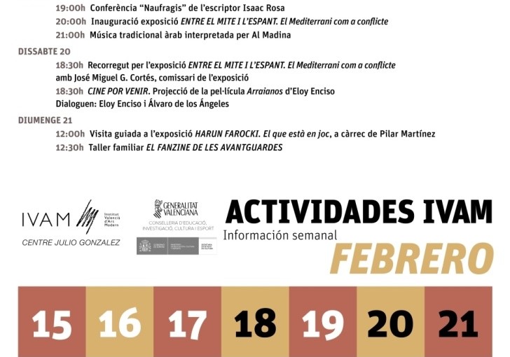 PROGRAMACIÓN DEL IVAM (SEMANA DEL 15 AL 21 DE FEBRERO)